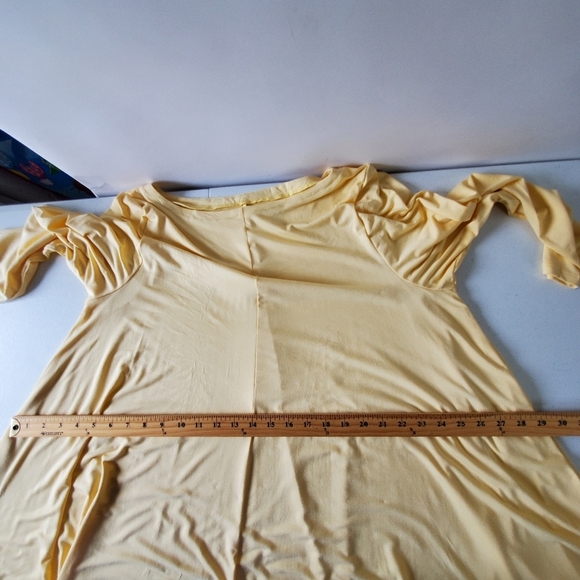 Roaman's Asymmetric Hem Tunic Size 18/20 Butter Yellow A-line Lightweight Top - Picture 6 of 10